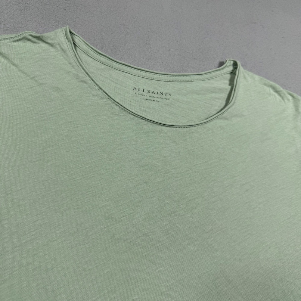 AllSaints Mens Regular Fit Cotton Crew Neck T-Shirt Sage Green XL